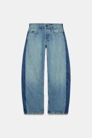 Zw Collection Mid Rise Patchwork Barrel Jeans at Zara