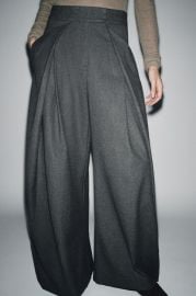 Zw Collection Pinstripe Pleated Wide Leg Pants at Zara