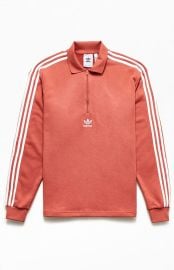 adidas Originals Adicolor 12 Zip Long Sleeve Polo Shirt at PacSun