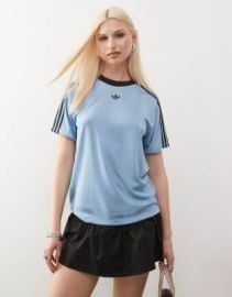 adidas Originals Adicolor jacquard T-shirt in blue at ASOS