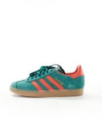 adidas Originals Gazelle sneakers in green and red at ASOS
