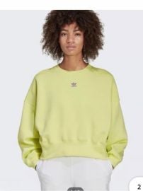 adidas Tops Adidas Adicolor Essential Fleece Sweatshirt Pulse Yellow Size Small Poshmark at Poshmark