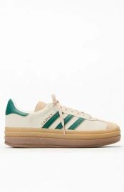 adidas Women\'s Green & White Gazelle Bold Sneakers | Pacsun at PacSun