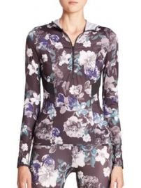 adidas by Stella McCartney - Adizero Hooded Floral-Print Top at Saks Fifth Avenue