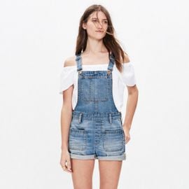 adirondack short overalls in isley wash at Madewell