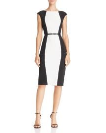 adrianna papell Belted Color-Block Dress at Bloomingdales