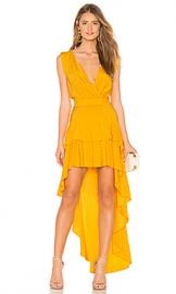 aijek Madelyn Drape Maxi Dress in Yellow from Revolve com at Revolve