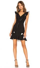 aijek Verona Ruffled Dress in Black  amp  White from Revolve com at Revolve