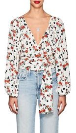 alc CARLA FLORAL SILK TIE-FRONT BLOUSE at Barneys