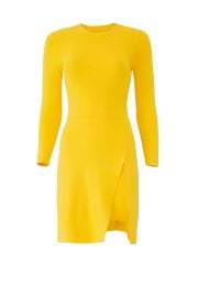 WornOnTV: Amy’s yellow long sleeve slit dress on Good Morning America ...