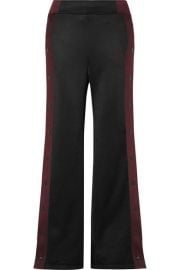 alexanderwang t - Striped coated-French terry wide-leg track pants at Net A Porter