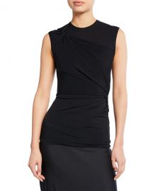 alexanderwang t crewneck sleeveless twisted crepe jersey top at Neiman Marcus