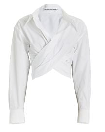 alexanderwangt Cross Front Cropped Poplin Shirt at Intermix