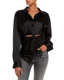 alexanderwangt Twist Front Silk Shirt   Bloomingdales at Bloomingdales