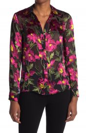 alice   olivia   Eloise Floral Collared Blouse   Nordstrom Rack at Nordstrom Rack