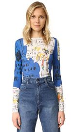 alice   olivia AO X Basquiat Long Sleeve Crop Top at Shopbop