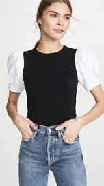 alice   olivia Aubrey Puff Sleeve Crop Top at Shopbop