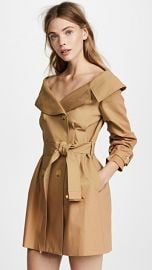 alice   olivia Candace Off Shoulder Trench Coat at Shopbop