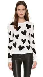 alice   olivia Carey Hearts Crew Neck Sweater at Shopbop