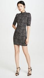 alice   olivia Inka Strong Shoulder Mock Neck Dress at Shopbop