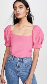 alice   olivia Joslyn Puff Sleeve Cropped Top at Shopbop