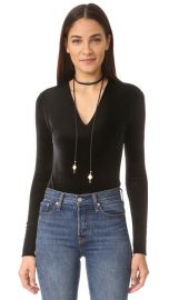 alice   olivia Lacy Velvet Bodysuit at Shopbop