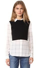 alice   olivia Lucinda Sweater Vest Combo Shirt at Shopbop