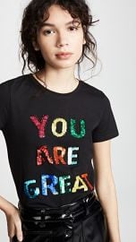 alice   olivia Rylyn Embellishment Short Sleeve Crew Neck Tee at Shopbop