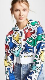 alice   olivia x Keith Haring Barron Cropped Wide Sleeves Hoodie at Shopbop