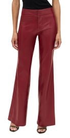alice + olivia Andrew Vegan Leather Trousers Oxblood 6 at Shopbop