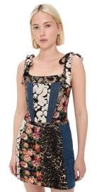 alice + olivia Clara Bow Strap Paneled Bustier Lola Blue/Multi 2 at Shopbop