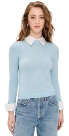 alice + olivia Porla Collared Sweater Carolina Blue XL at Shopbop