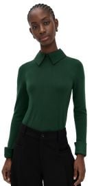 alice + olivia Porla Collared Sweater GREEN MYSTIQUE XL at Shopbop