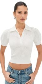 alice + olivia Ramona Pointlle Polo Soft White M at Shopbop