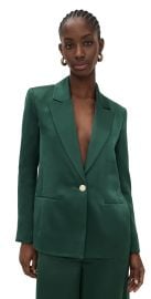 alice + olivia Silas Single Breasted Blazer Green Mystique 4 at Shopbop