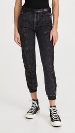 alice  olivia Jenny Vegan Leather Combo Jeans at Shopbop