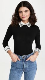 alice  olivia Porla Collared 34 Sleeve Sweater at Shopbop