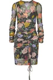 alice McCALL - Cosmic ruched metallic floral-print mesh dress at Net A Porter