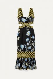 alice McCALL - Flower Girl cutout floral-print crepe de chine midi dress at Net A Porter