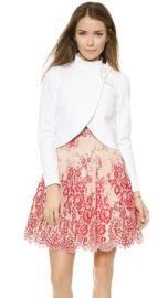 alice and olivia Bow Neck Jacket in White at Shopbop