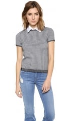 alice and olivia Houndstooth Top with Collar at Shopbop