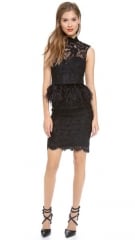 alice and olivia Patricia Short Feather Peplum Dress at Shopbop