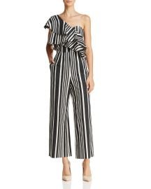 alice and olivia Sabeen One-Shoulder Striped Jumpsuit at Bloomingdales