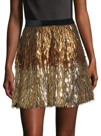 alice olivia Cina Embellished Glitter Tassel Mini Skirt at Saks Fifth Avenue