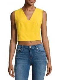 alice olivia Lyndsay V-Neck Cropped Top at Saks Off 5th