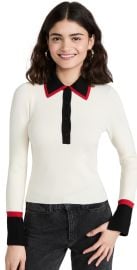 alice olivia Pia Ribbed Knit Polo at Shopbop