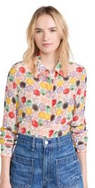 alice olivia Willa Placket Top at Shopbop