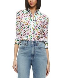 alice olivia Willa Silk Top ShopSimon at Shop Simon