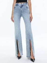 alice olivia Winslow Slim Slit Jeans In Harlow Vintage Blue ShopSimon at Shop Simon