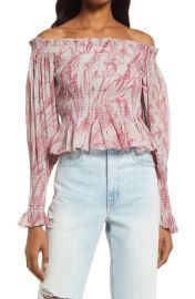 allsaints Lara Grasmere Off the Shoulder Smock Top at Nordstrom Rack